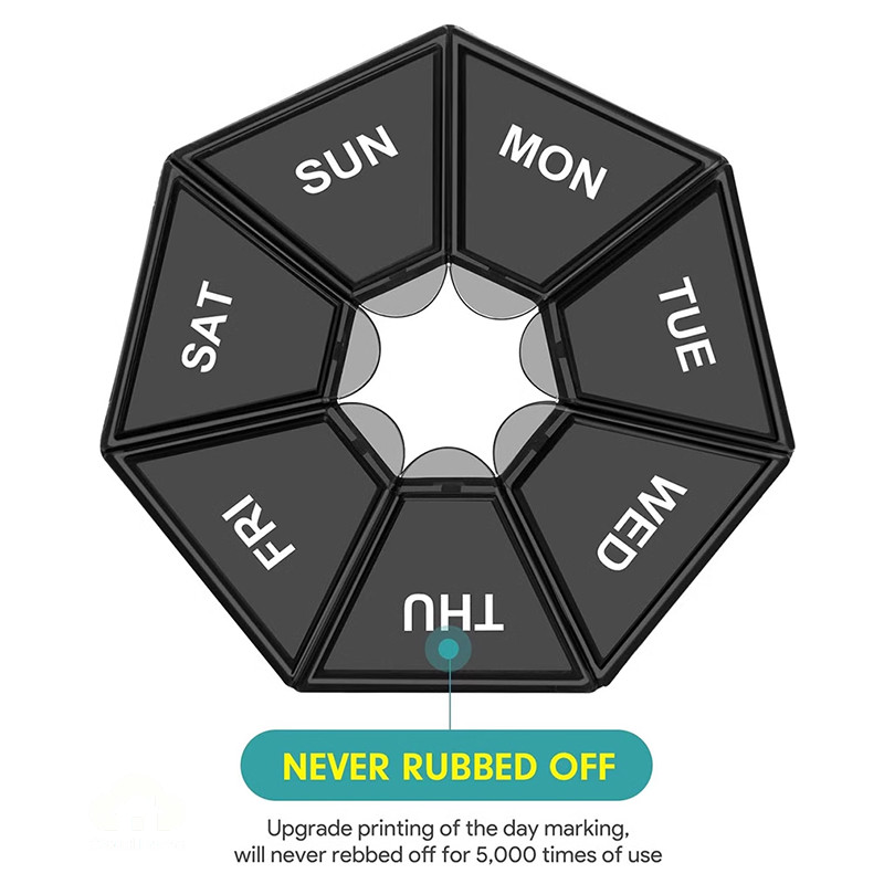 🌤️COD🌤️Hộp thuốc One Week 7 Corners Hộp thuốc đóng gói riêng Hộp mini di động