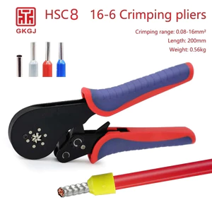 Kìm bấm cos vuông HSC8 16-6A tự điều chỉnh kèm 1200 đầu cos đủ loại cos ống tròn cos pin (0.08-16mm²) kìm