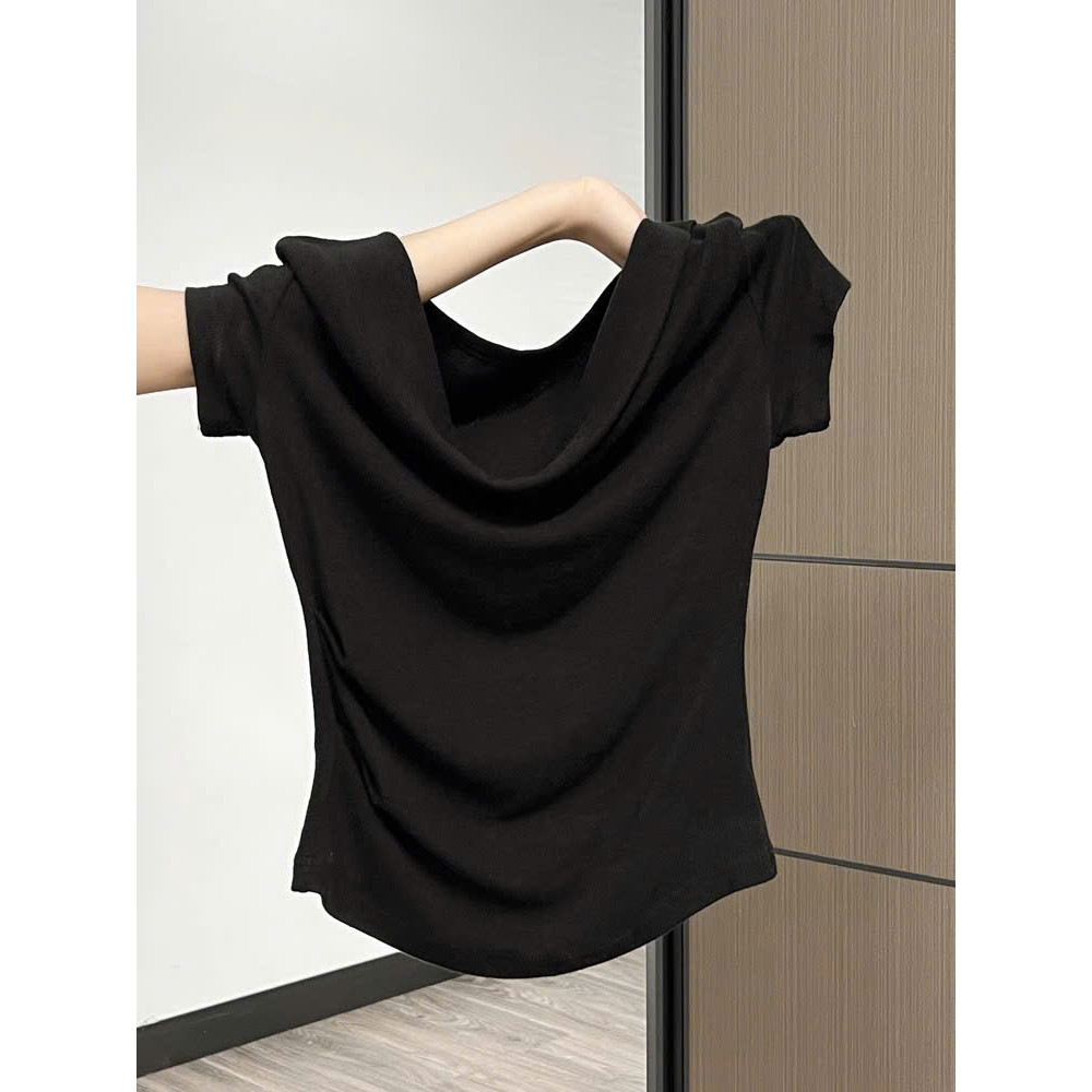 A008 Áo Thun Dáng Ôm Cổ Đổ Thời Trang Cuốn Hút Cho Nàng T071 Linh Tây.Clothing