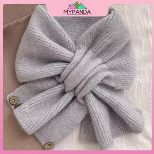 MYPANDA Khăn Choàng Cổ Dệt Kim Màu Trơn - Ấm Áp Cho Nữ