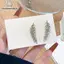 Bông tai lá tweeduj sang trọng với kim cương giả sáng bóng - Trang sức cưới tinh tế