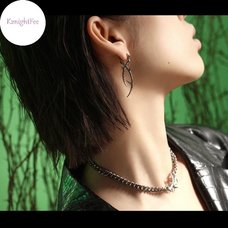 Khuyên taipunk gothic và hip hop không đều gai tòn ten thả bông, thoáng mát - Trang sức thời trang Y2K INS dành cho nữ