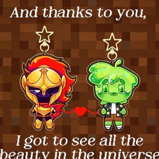 Magnetic Hearts D3rlord3 and Avery Acrylic Keychain Chibi Style Game Merch Double Sided Bag Pendant