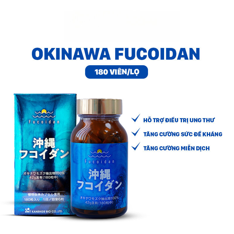 [Chính hãng] Viên uống tảo Nhật Okinawa Fucoidan tăng đề kháng, giúp phòng và hỗ trợ điều trị ung thư - 180 viên/hộp