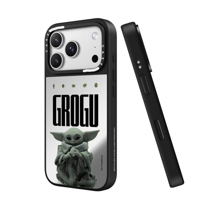 CASECASE X The MandalorianTM Và Grogu - Grogu Black & Sliver Mirror Vỏ IPhone Hút Từ Tính Cho IPhone 17 Air 16 15 14 13 12 Pro Max Plus Ốp Lưng Cứng Có Hộp Khắc Logo