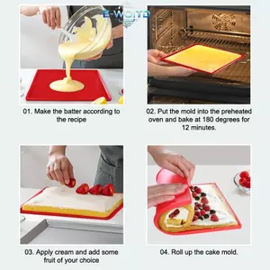 E-WOITD 1 Cái Đa Năng Bánh Silicon Cuộn Thảm Chống sti Máy Nướng Khay Chảo Sơn Miếng Lót Bánh Ngọt Cuộn Thụy Sĩ Khuôn Nướng Bánh Công Cụ Cho Phụ Kiện Nhà Bếp E-WOITD