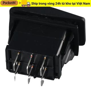 POCKETN Marine Rocker Switch, ON / / ON Công tắc bật tắt chống nước, Hạng nặng 6PIN 3 vị trí Đen 12V Du thuyền Công tắc thuyền