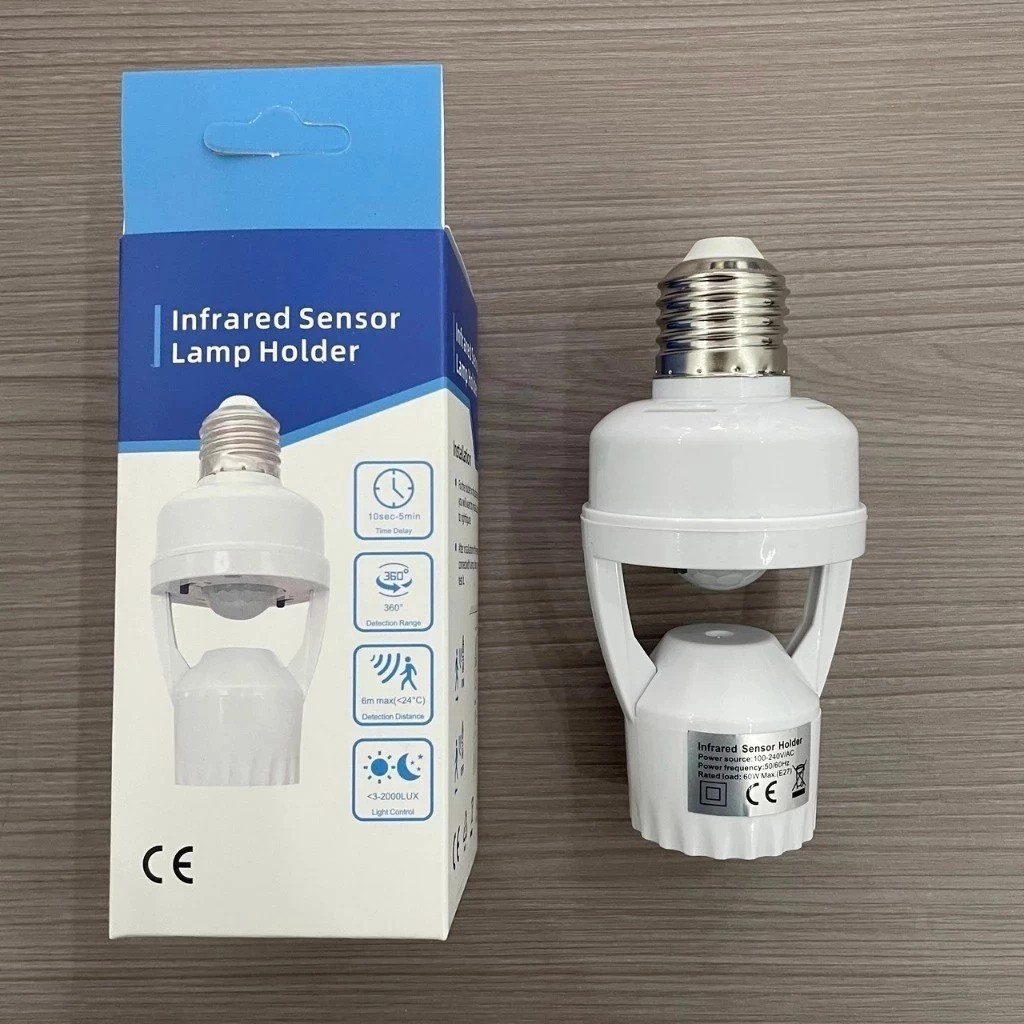 Đui Đèn Treo Cảm Ứng Thông Minh Hồng Ngoại E27, Đuôi Đèn E27 110- Có Cảm Biến Chuyển Động