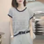 Áo len dệt kim thoáng mát dành cho nữ, cổ tròn ngắn tay, thời trang và đơn giản