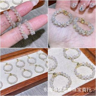 Nhẫn Cao Cấp với Đá Tourmaline Hồng, Thạch Anh Tím và Pha Lê