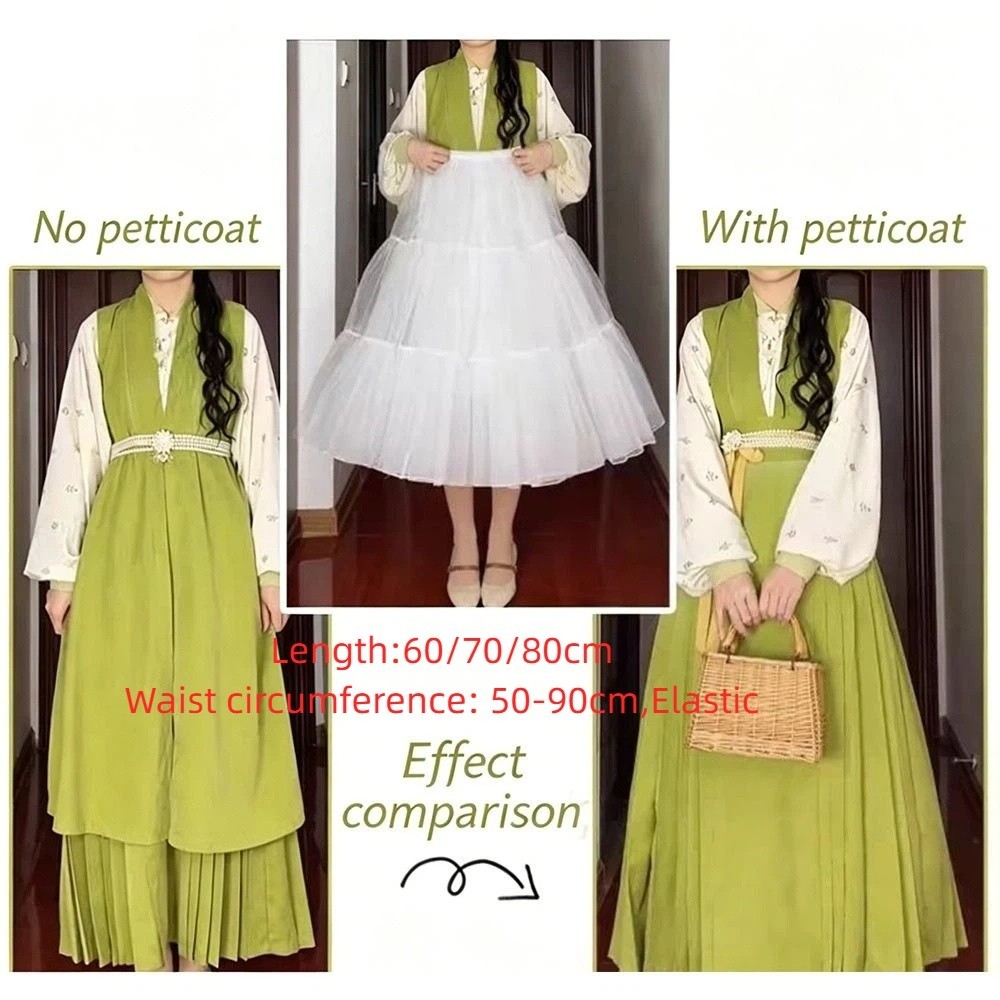 NICOLOO Petticoat, Gothic Không Có Vòng Underskirt Crinoline, Thời Trang Cosplay Trắng Thoáng Khí Bóng Áo Petticoats Váy Cưới