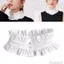 FF Victoria Kẹp Trên Cổ Vải Thêu Lớp Trang Trí Ruffle