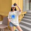 C cavempt Retro Tay Ngắn CE Hồng Chữ Thập Sóng Hơi Nước vibe Phong Cách Áo Thun Nam Nữ Cặp Đôi Phong Cách Nhật Bản Dạo Phố Mùa Hè