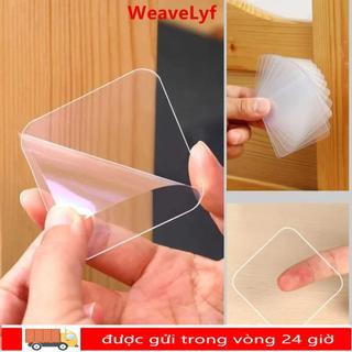 WEAVELYF 10 Miếng Dán Tường, Không Dấu Vết Treo Tường Nano Dán, Băng Dính Trong Suốt Chống Nước Hai Mặt Siêu Mạnh
