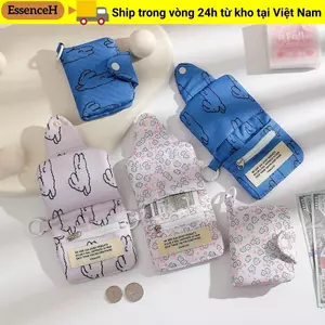 Ví đựng tiền xu sinh viên ESSENCEH, Hộp đựng thẻ ví di động Hàn Quốc, Gói mặt dây chuyền Canvas Túi lưu trữ nhỏ dễ thương