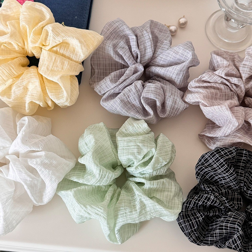 Hululu / Nhỏ Tươi Xanh Scrunchy Dây Buộc Tóc Nữ Cao Cấp Cảm Giác Buộc Tóc Dây Cao Su Phong Cách Mới Dây Buộc Đầu Bền Phụ Kiện Tóc