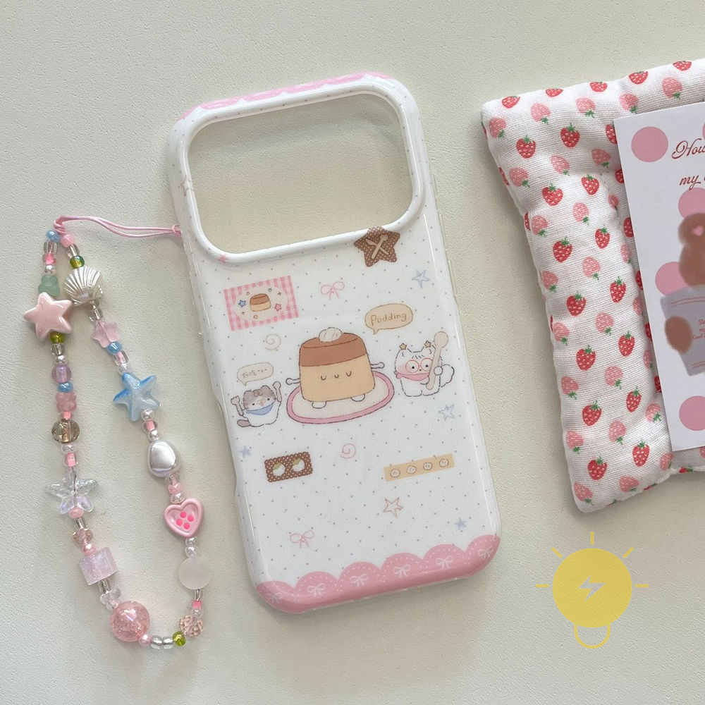 Phone Case For iPhone 17 Pro Max 16 15 14 13 TPU Cartoon Chain Aesthetic Korean Cute