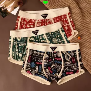 Quần lót nam Retro Quần lót Boxer in hình hợp thời trang thoáng khí