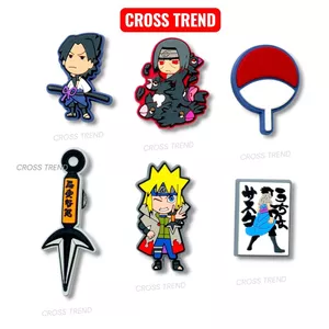 Set charm gắn dép cross NARUTO V3 , Nút gắn phụ kiện sticker trang trí dép cross CROSS TREND
