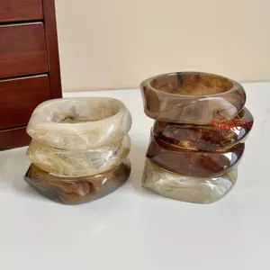 DARON Acrylic Lắc Tay, Bohemian Thiết Kế Thiểu Số Vòng Tay Rộng Không Đều, Phong Cách Châu Âu Độc Đáo Smudging Phụ Kiện Trang Sức Vòng Tay Retro