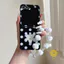 Phone Case For SAMSUNG Galaxy ZFlip7 / Z Flip 6 / Z Flip 5 / Z Flip 4 / Z Flip 3 TPU Chain Polka Dot Lily Polka Dot Aesthetic Korean Cute