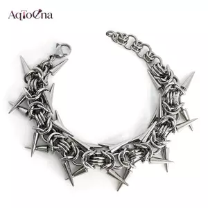 AqToCna Punk Grunge Ro Rivet Vòng Tay Thoáng Mát Niche Vòng Tay Goth Quyến Rũ Trang Sức Hip Hop Phụ Kiện AqToCna
