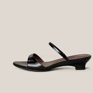 Giày Sandal Nữ Mũi Tròn Slip-On Dày Gót 35-42