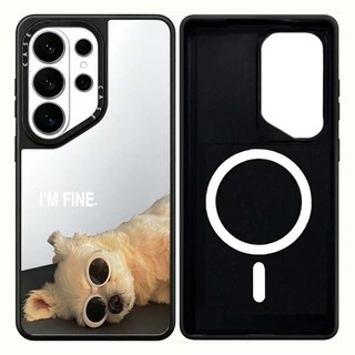 Kính Mát Từ Tính Gương Chó Mèo Cứng Phone Case Dành Cho Samsung Galaxy S26 25 24 23 UItra S26 25 24 23 Plus Vỏ Bảo Vệ Chống Sốc