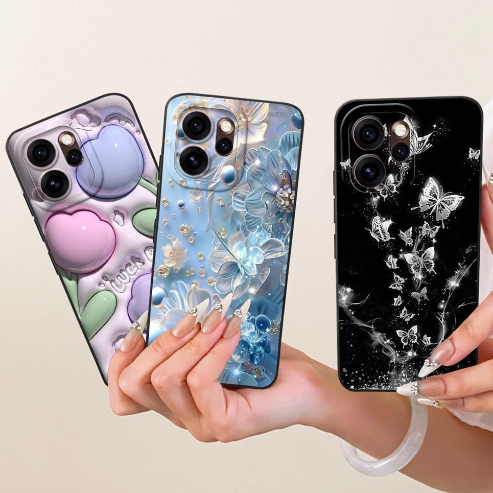 Ốp Lưng Silicon Lỏng Cho Oppo Reno15 F 15 Pro 5G Ốp Điện Thoại Thạch Nữ Tính Hoa Bướm Nơ Họa Tiết Vỏ CPH2801 CPH2813