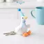 E-WOITD 20CM Sang Trọng Ngỗng Trắng Móc Khóa Lông Tơ Động Vật Mặt Dây Chuyền Túi Quyến Rũ Xe Treo Quà Cho Thanh Thiếu Niên Và Trẻ Em E-WOITD
