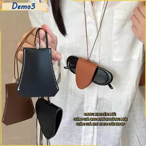 Mặt dây chuyền túi đựng kính mắt, Kẹp kính râm dây treo lưu trữ đa chức năng, Kẹp kính da đơn giản bền bỉ