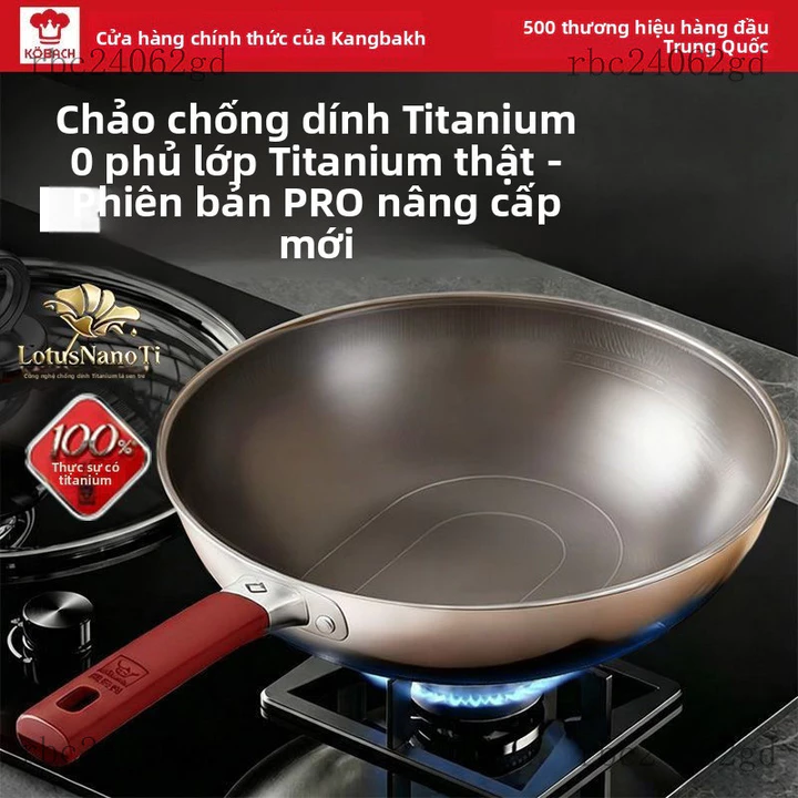 Nồi chảo Konbach Pro Titanium thật0Chảo chống dính tráng lớp phủ, chảo chống dính không tráng lớp phủ, chảo chống dính b