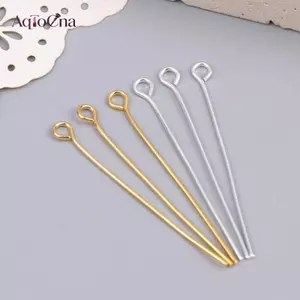 AqToCna 200 Chiếc 35 Mm Mini Dây Kim Loại Kẹp Mắt Đính Hạt Nhỏ Mở Đầu Mắt Chân Kim Cho DIY Thủ Công Bông Tai Phụ Kiện Trang Sức AqToCna