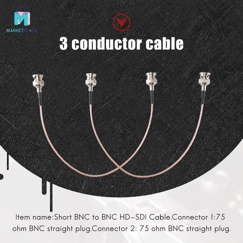 2 Chiếc 3G HD SDI BNC 30cm 75 Ohm cho máy ảnh, thiết bị video, hỗ trợ HD-SDI 4K 8K