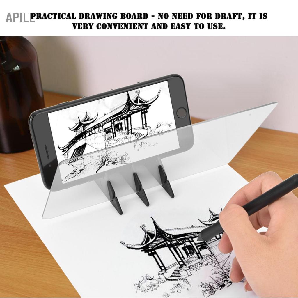 apill PUSOKEI Bảng vẽ quang học di động IP65 Công cụ phác thảo theo dõi chống nước Công cụ phác thảo stencil Copy Pad Bảng điều khiển máy chiếu phản chiếu gương cho ngành công nghiệp hoạt hình Giấy vải trắng