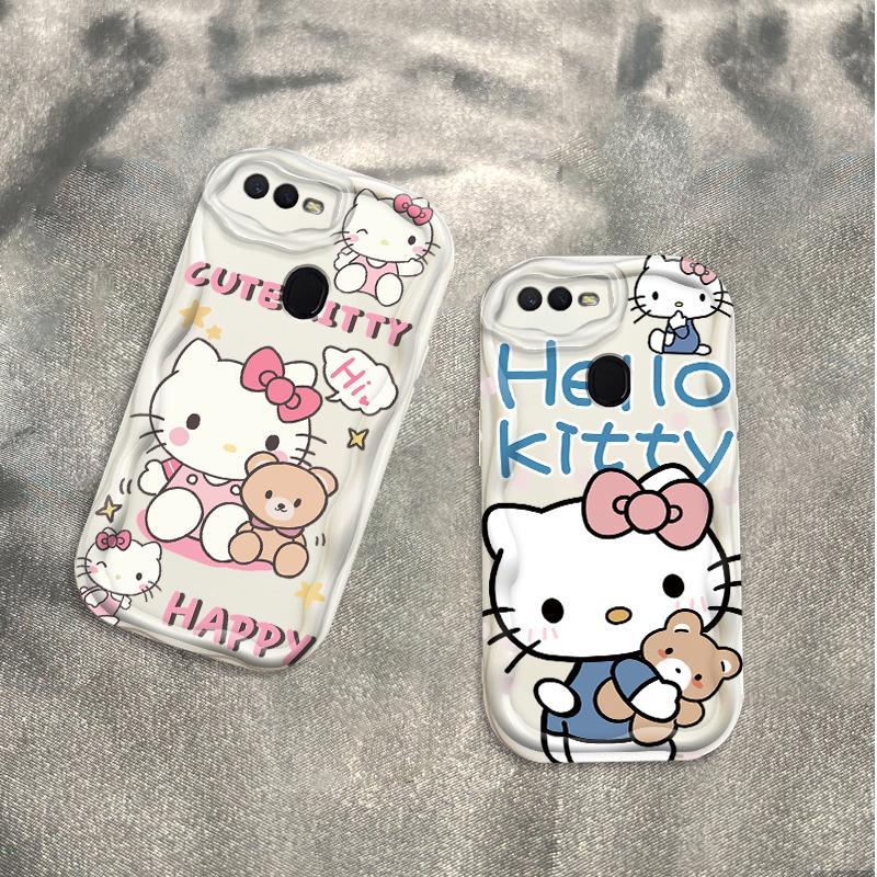 Thích hợp cho OPPO A5S A7 A12 F9 F9 Pro Phụ kiện 3D TPU mềm Kitty Rilakkuma Vỏ điện thoại chống sốc