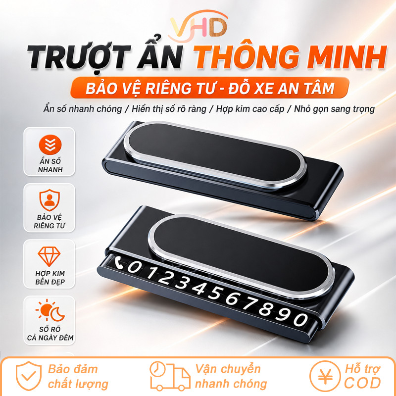 Thẻ Số Điện Thoại Từ Tính Ô Tô – Hợp Kim, Chịu Nhiệt, Hiển Thị Ban Đêm