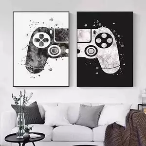 Mực vẽ phong cách bộ điều khiển trò chơi Poster Không khung Tranh Canvas Trang trí tường