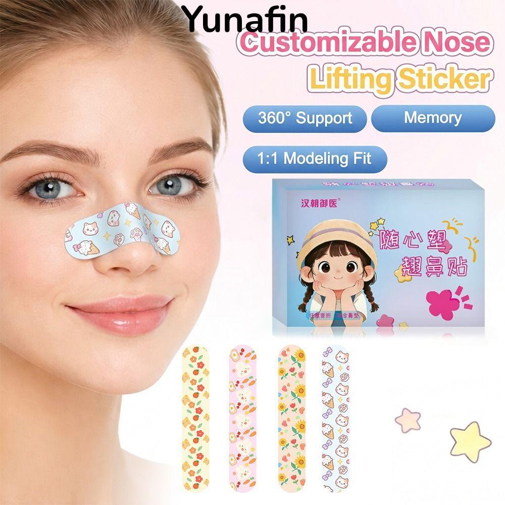 Nhãn dán định hình mũi YUNAFIN 5 / 10 Cái, Máy điêu khắc mũi có thể điều chỉnh hoạt hình, Dải nâng mũi có thể tái sử dụng để định hình lại Dụng cụ mỹ phẩm định lại đường viền