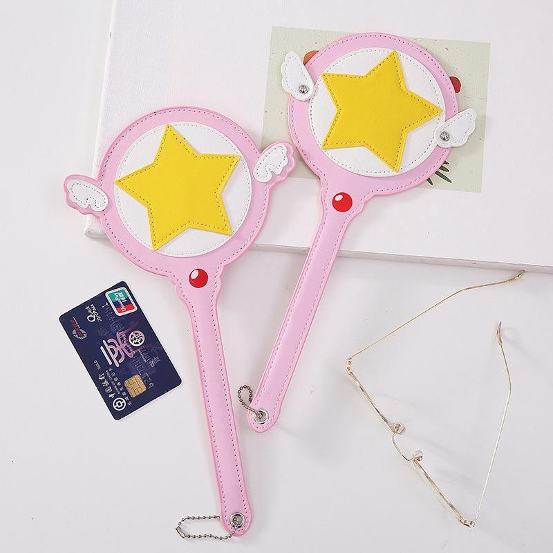 Newsmallbrains Kawaii Cardcaptor Sakura Magic Wand Hộp đựng thẻ đồ chơi Hộp đựng thẻ xe buýt Cerberus Công chúa màu hồng Ngôi sao dễ thương Thanh Anime Đồ chơi NSB