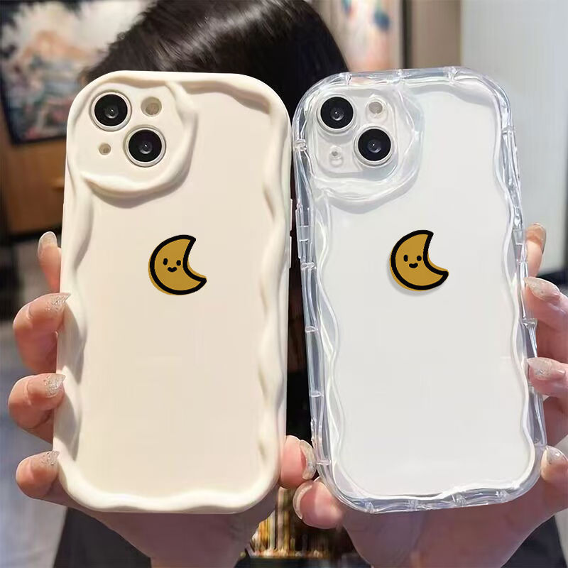 Ốp Lưng Samsung Galaxy A07 A06 A05 A04 A17 A16 A15 A14 A13 A25 A23 A22 A35 A33 A32 A31 A56 A55 A52 A51 A50 Kem Vồng Cong Edge Motif Smile Moon NYK003