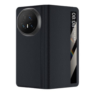 Smart Touch View Window Case cho Honor Magic V5 MagicV5 5G Da Thật Chính Hãng Flip Case Bảo Vệ Toàn Diện Vỏ Điện Thoại