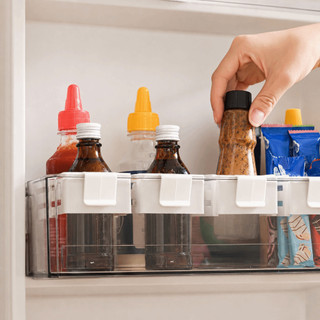 SENRTY 2 Hộp Bảo Quản Tủ Lạnh Có Thể Thu Vào, Hộp Đựng Cửa Bên Tủ Lạnh Có Thể Điều Chỉnh Bằng Nhựa, Treo Đa Năng Tiết Kiệm Không Gian Vách Ngăn Kẹp Lưới Tủ Lạnh Hộp Đựng