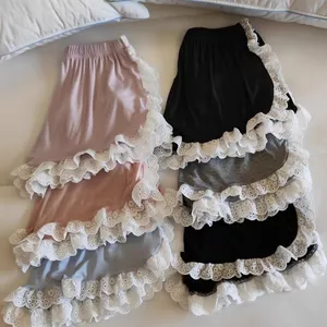 40-150kg Size Lớn Ren Ngọt Pyjama Quần Dáng Rộng Nữ Mùa Hè Mỏng Quần Short Có Thể Bên Ngoài Quần Nhà