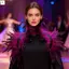 Khăn choàng Feather Cape có cổ có thể tháo rời Màu đen kim loại xanh lá cây cho đám cưới Dance Performance Trang phục dự tiệc Phụ kiện