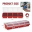 EDIWANY 1 Cái Hộp Bảo Quản, Hộp Sắp Xếp Vít Chất Liệu Nhựa Nhiều Màu, Hộp Linh Tinh 4 Ngăn Hiển Thị Lưu Trữ Có Nắp Dụng Cụ Phần Hộp Đựng Phụ Kiện Phần Cứng