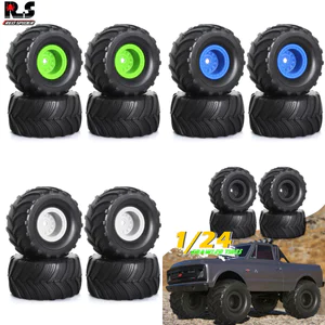 RC 4 52 * 27mm 1 / 18 1 / 241.0 "Monster Truck Wheel Rim Lốp Bộ Cho 1 / 18 TRX4M 1 / 24 FMS FCX24 Trục SCX24 AX24 RC Xe Bánh Xích Xe Nâng Cấp Phần
