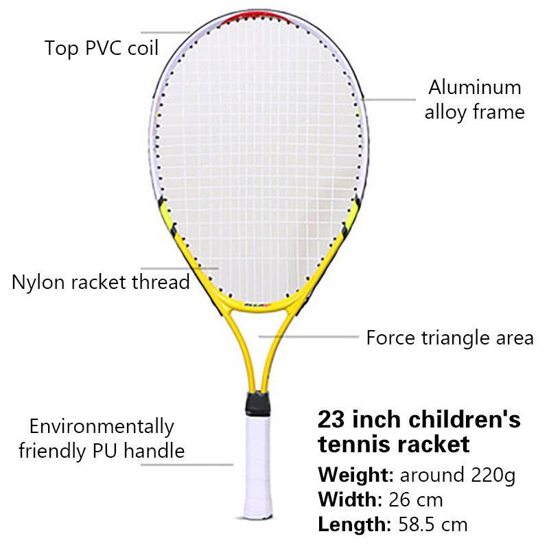 Quần vợt 23 inch bằng hợp kim nhôm và dây nylon chắc chắn cho thanh thiếu niên tập luyện