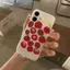 Đầy dâu tây Đối với trường hợp iPhone 14Pro Da đơn giản và tươi mới
