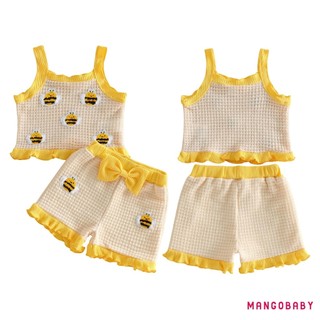 MG-Toddler Trang Phục Bé Gái Cherry / Ong Trang Trí Áo Bể Không Tay Quần Short Eo Co Giãn 2 Bộ Quần Áo